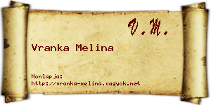 Vranka Melina névjegykártya